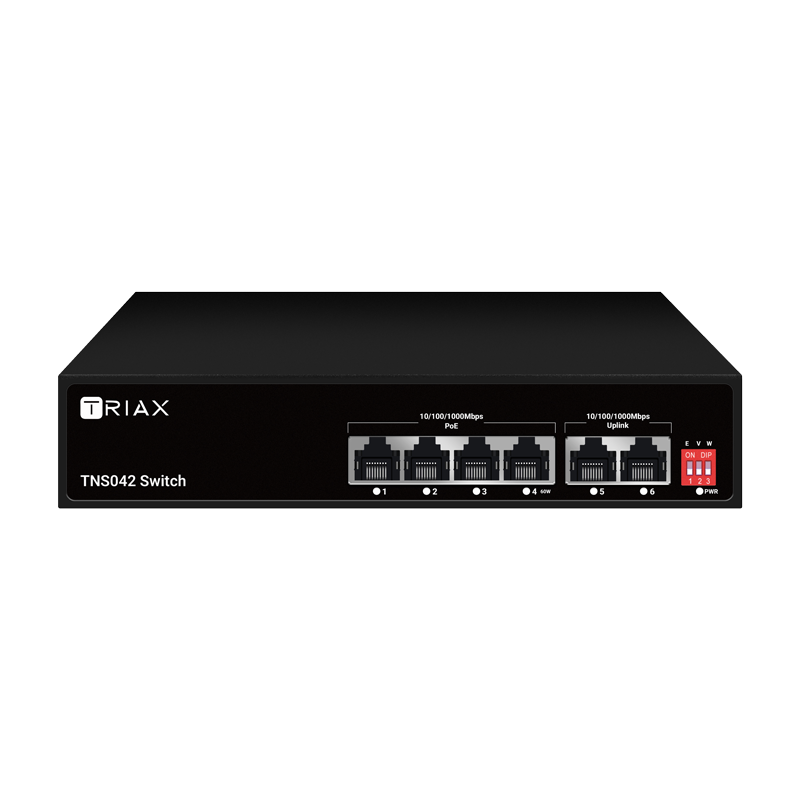 TNS042 Gigabit Ethernet Switch (4 x PoE Ports, 2 x RJ45 Uplink Ports)