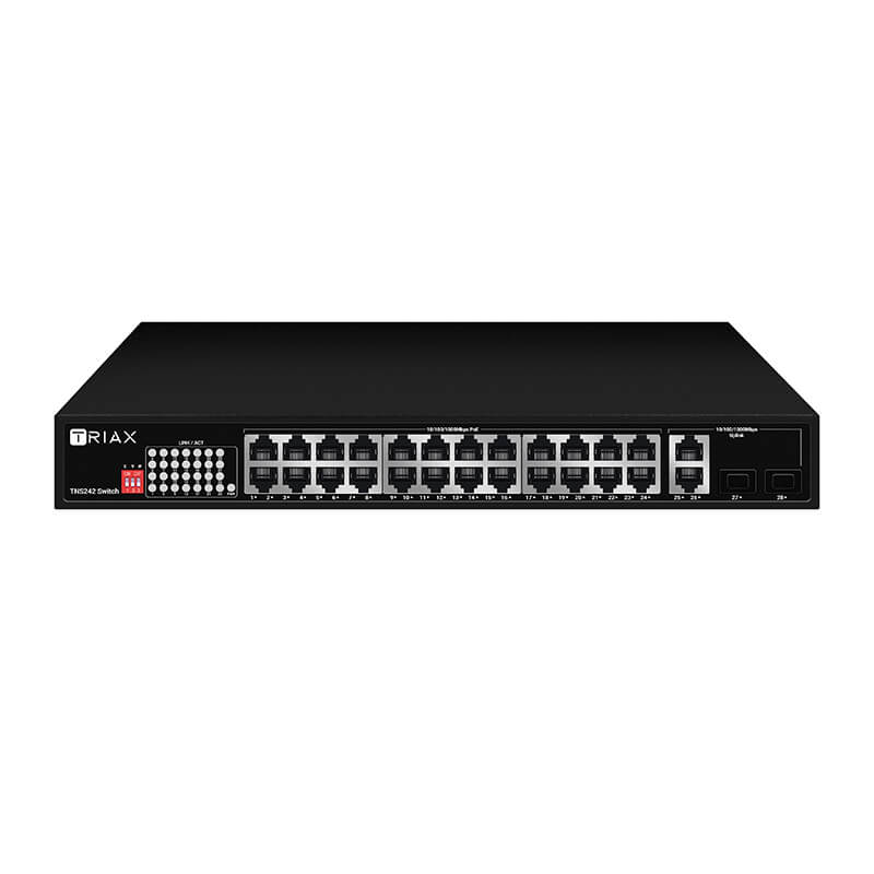 TNS242 Gigabit Ethernet Switch (24 x PoE Ports, 2 x RJ45 and 2 x SFP Fibre Uplink Ports) - Image 2